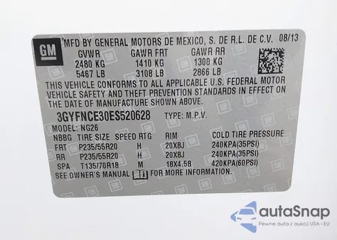 2014 Cadillac Srx Performance Collection z USA, uszkodzony, nr VIN 3GYFNCE30ES520628